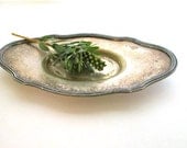 Silver Tray - Vintage Metal Platter - Serving - Storage - Display - Wedding Gift