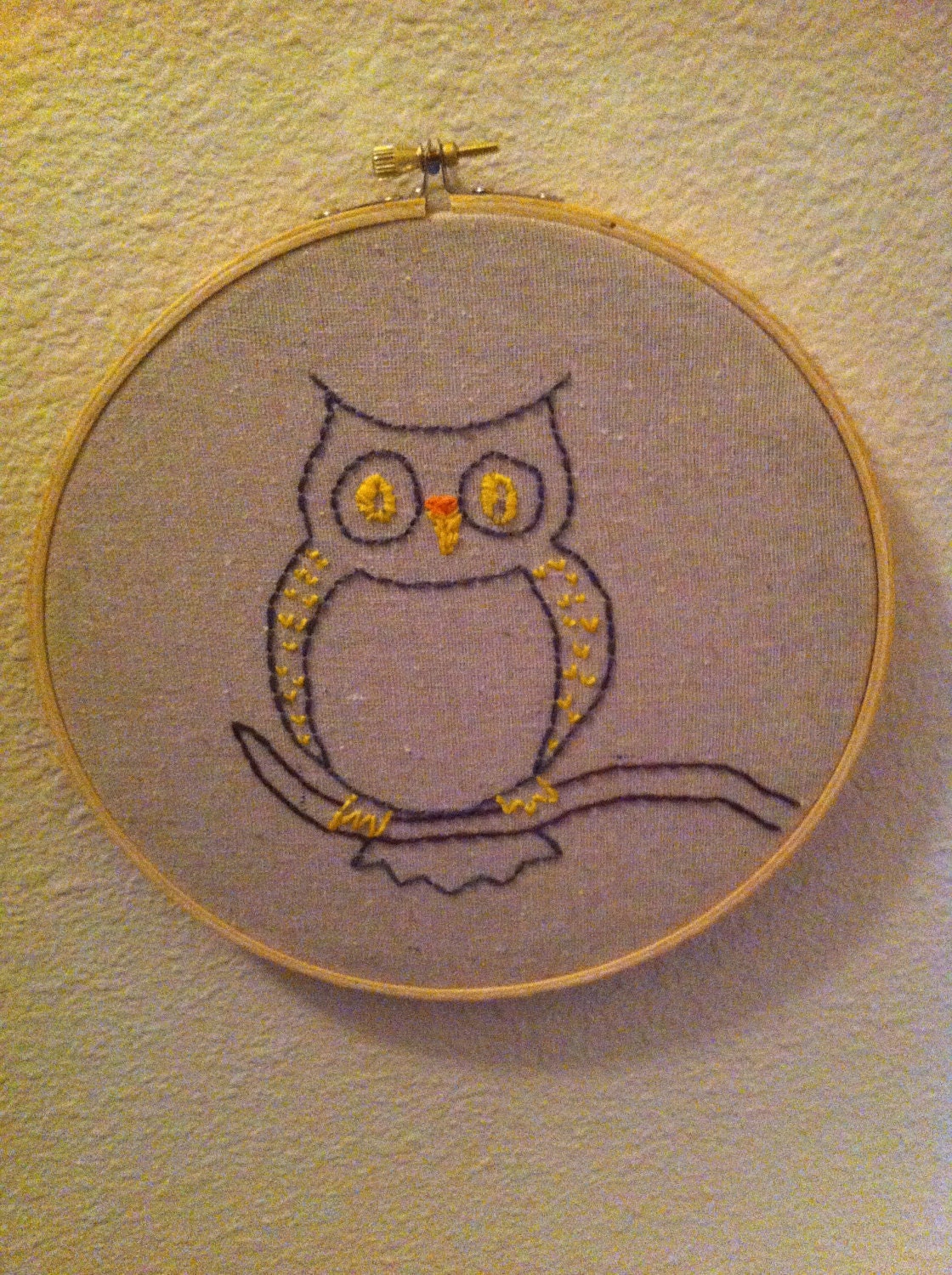 Owl 8in Embroidered Art