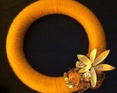 Fall Yarn-Wrapped Wreath
