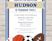 Printable Sports Birthday Party Invitation -- sarah O chic -- sports, soccer, football, basketball, baseball
