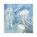 Jellyfish print, Blue Jellyfish, Deep Water Artwork, Ocean Wall Art, Dark Water Jellyfish, Seaside Art, 4 x 4