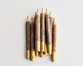 gold dip twig pencils - hand painted - 4" (10 pencils) - inkkit