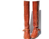 Joan & David Brown Leather Riding Boots size: 5.5