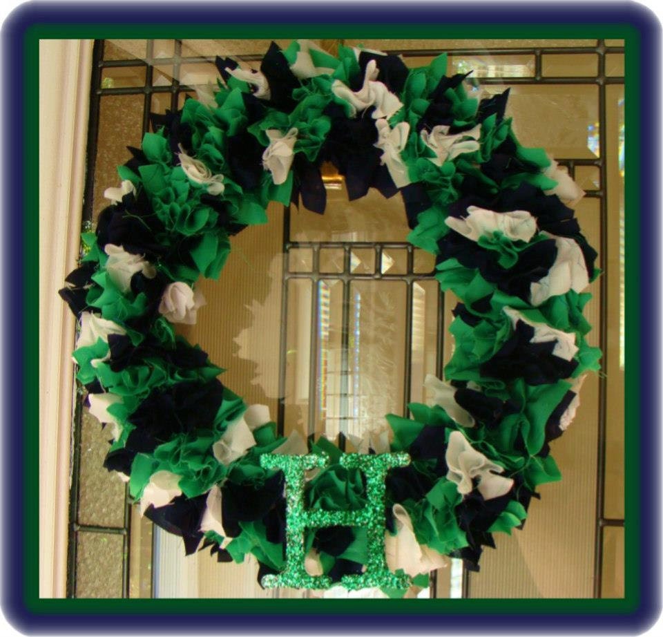 School Spirit Wreath - Customized with your Colors and Letter