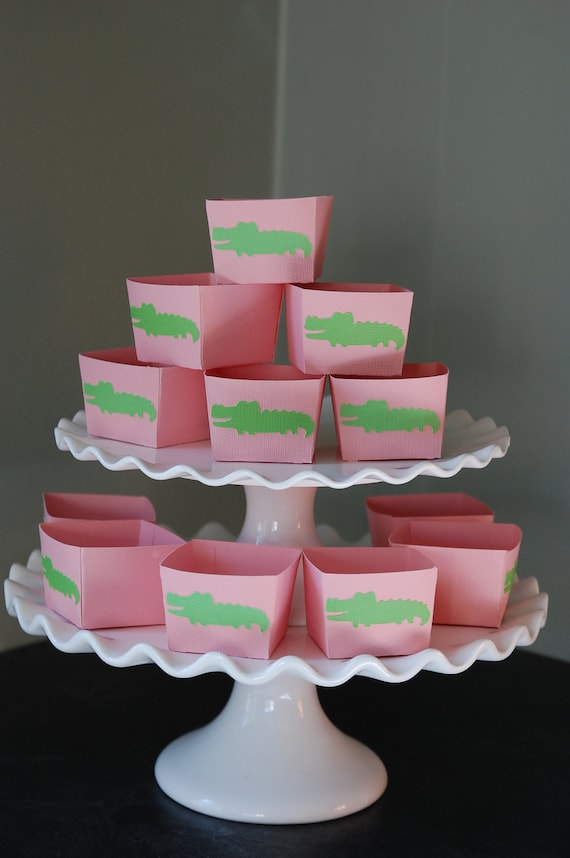 Pink Alligator Candy Cups, Alligator Theme, Alligator Baby Shower, Alligator Birthday, 12 Pcs, Pink Alligator Il_570xn
