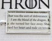 Game of Thrones 'I Am The Blood Of The Dragon' Khalessi Book Page Necklace