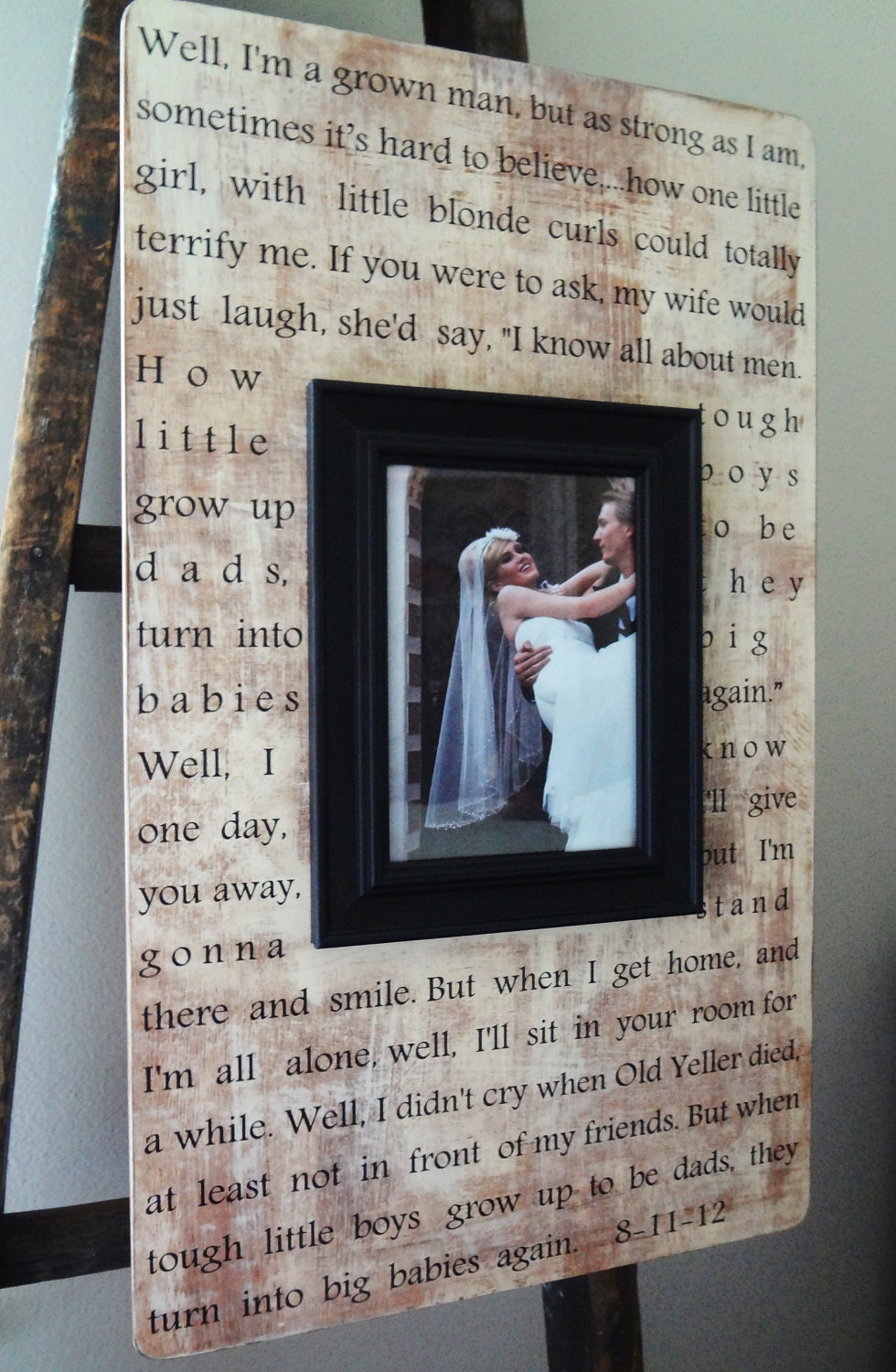 Father of the Bride Gift Lyrics 22x 13 Custom Frame Dad Song Poem
