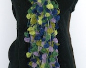 Plethora of Pom Poms Scarf/Boa --African Violet