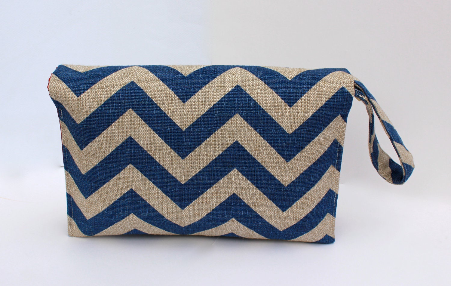 FREE SHIPPING - Diaper Changing Clutch Wristlet Limited Edition Peacock Blue Denton Heavy Weight