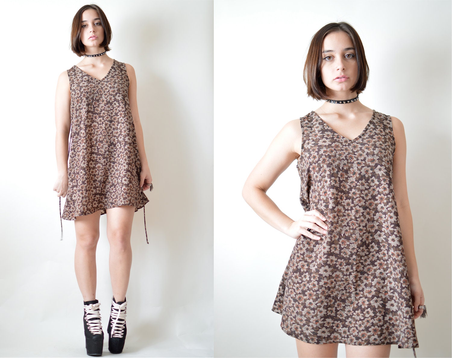 80s Floral Baby Doll Dress