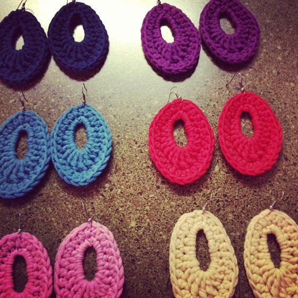 Crochet Earrings - Oval  Earrings  - BUTTA - Dope Crochet