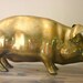 Large Solid Brass Pig