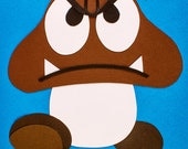 Goomba 5x7 Print of Papercut from Super Mario
