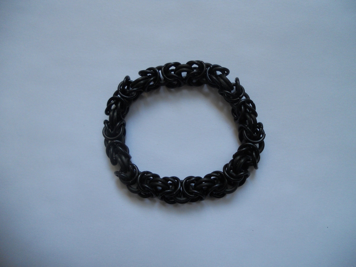 Black Byzantine chain mail bracelet