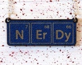 Periodic Table necklace -- science jewelry geekery -- laser etched book cover