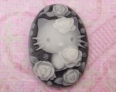 100 Pieces - Black Oval Cameo 24mm x 18mm ( 100 Pieces ) Jewelry Supplies, Setting Applique - KarPenaEnterprises