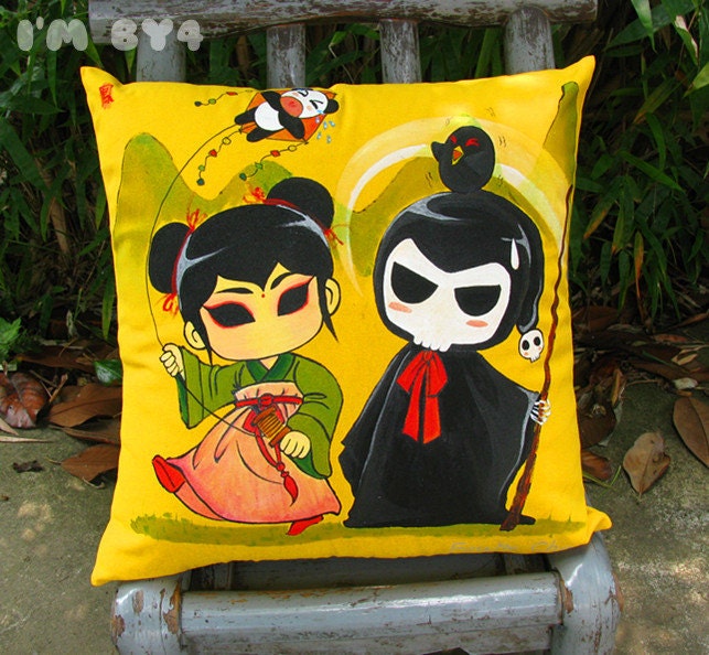 Hand Painted Art Decorative Pillow Cover 18 x 18,do you want to have a try