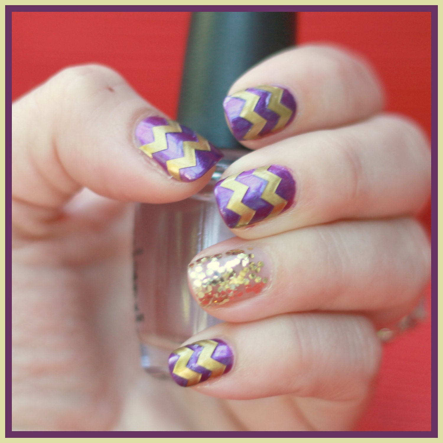 NAILED IT DECALS: 1 Sheet of 44 Chevron Nail Decals (You Pick the Color)
