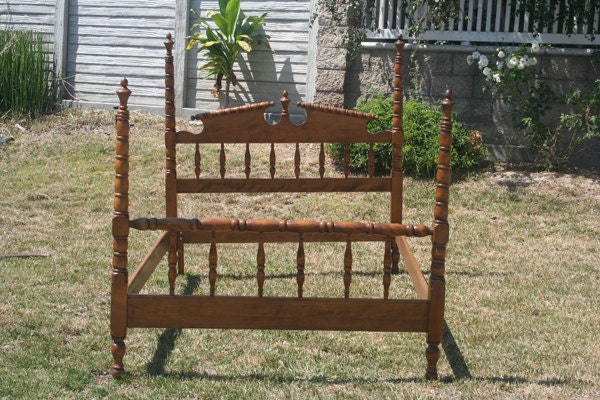 Vintage Custom You Pick The Color 4 Post Full/ Double Wood Bed By Foo Foo La La