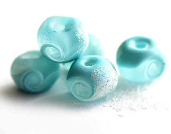 Blue Lampwork glass beads - SRA by MayaHoney