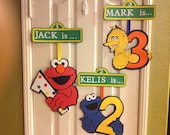 Sesame Street Party AGE Door Sign