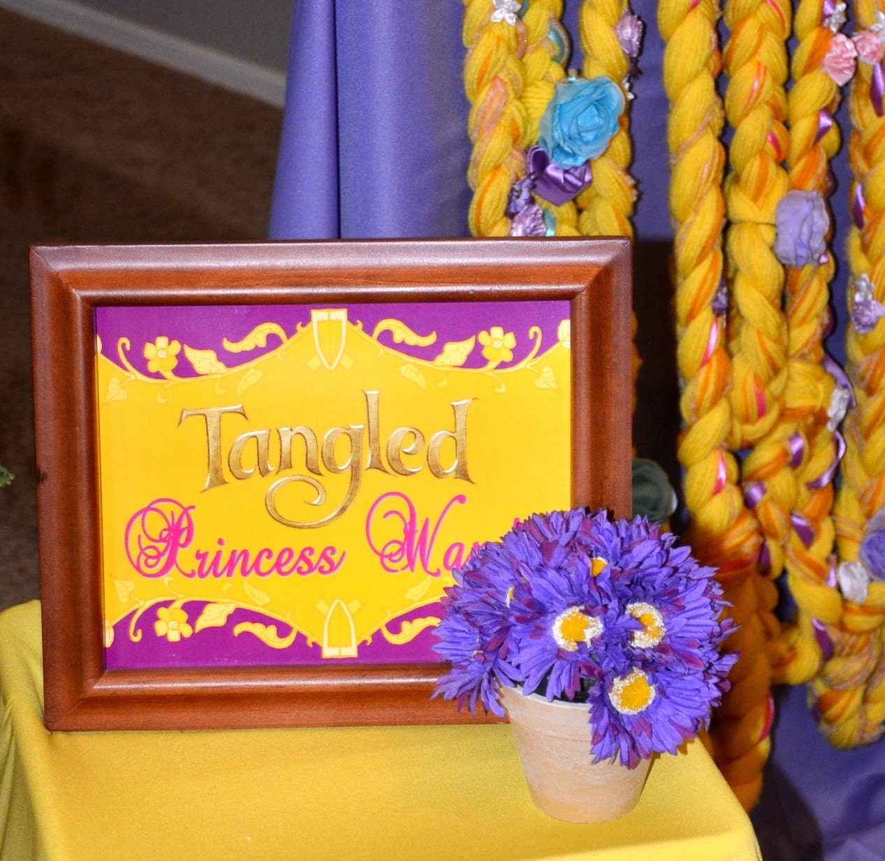 Tangled Inspired WELCOME SIGN- RAPUNZEL Girls Birthday Party- Tangled Princess - Girls Party - Krown Kreations & Celebrations