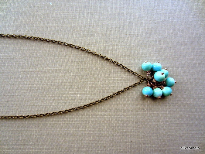 No. 55 Turquoise Cluster Necklace