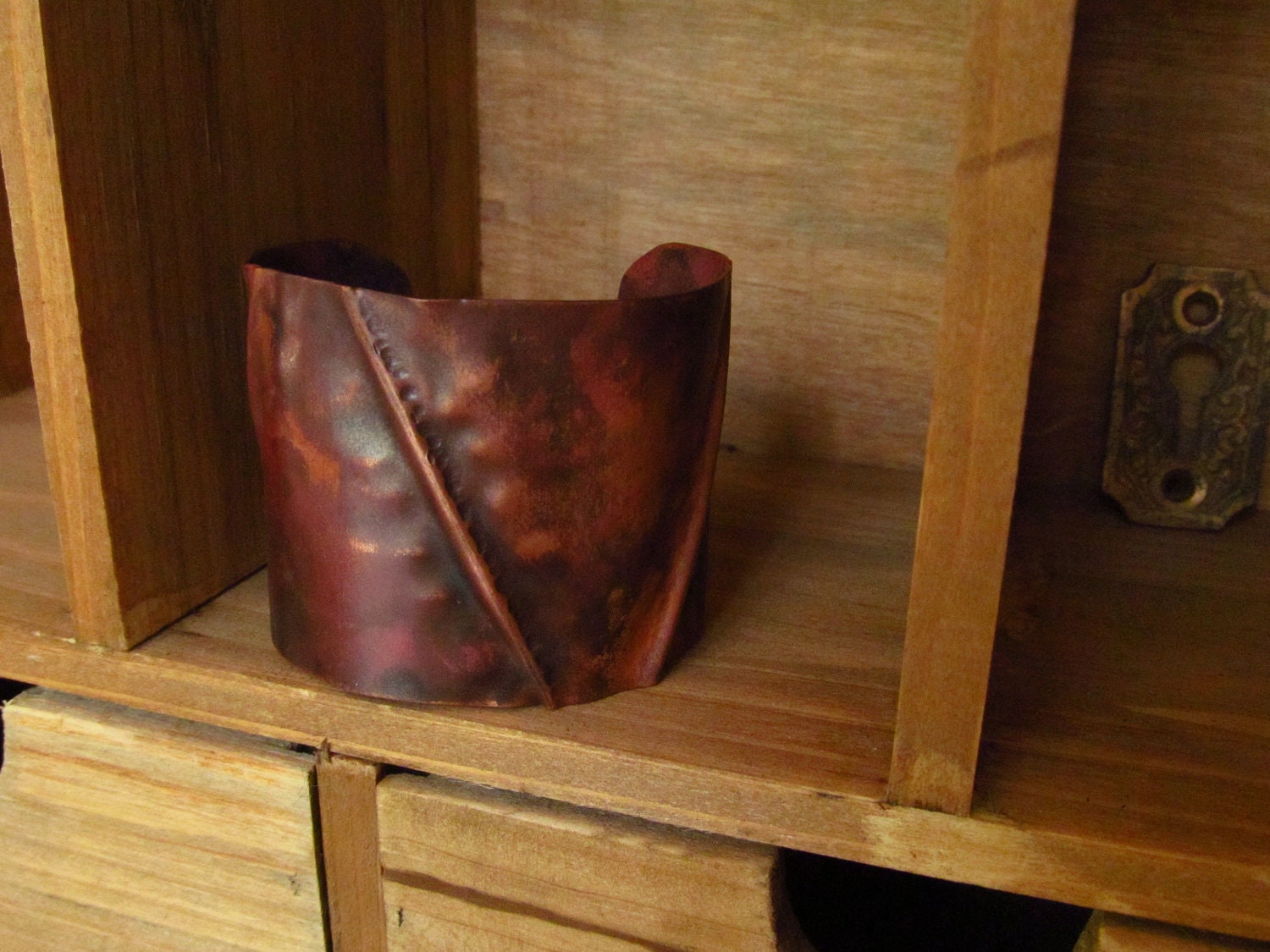 Fold Formed Copper Cuff - Rustic Fall Jewelry