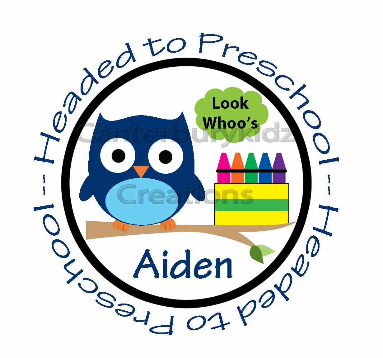 DIY Printable Back to School Custom Iron on Transfer -- Personalized Design - Owl