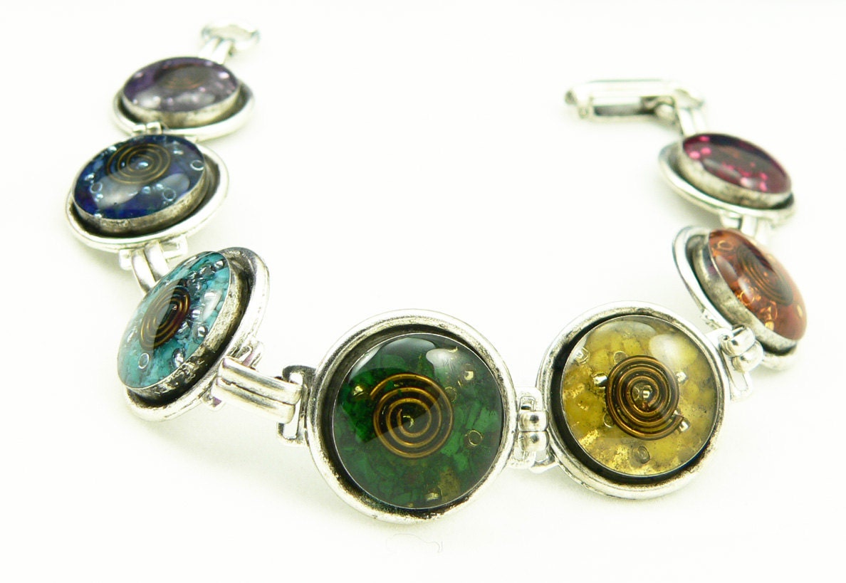 Orgone Energy Bracelet - Chakra Rainbow Bracelet - Chakra Gemstones - Balance and Healing - Artisan Jewelry
