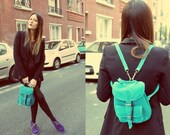 Natural  suede leather Backpack extra small