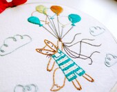 Floating Fox - Animal Hand Embroidery Pattern