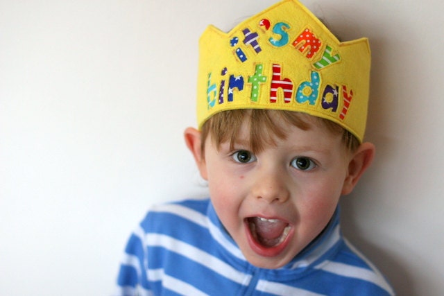 Birthday Crown Felt Crown - IT'S MY BIRTHDAY - Choice of crown colours
