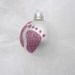 Pink Baby Feet Glitter Ornament- Personalized Baby Girl Footprint - Unique Glass Ornament