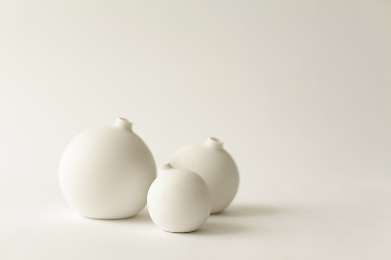 New smaller size set of 3, Small, Medium, Large, porcelain bud vase