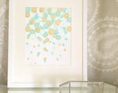 8"x10" (flat) Canvas Painting- Confetti: Mint & Gold