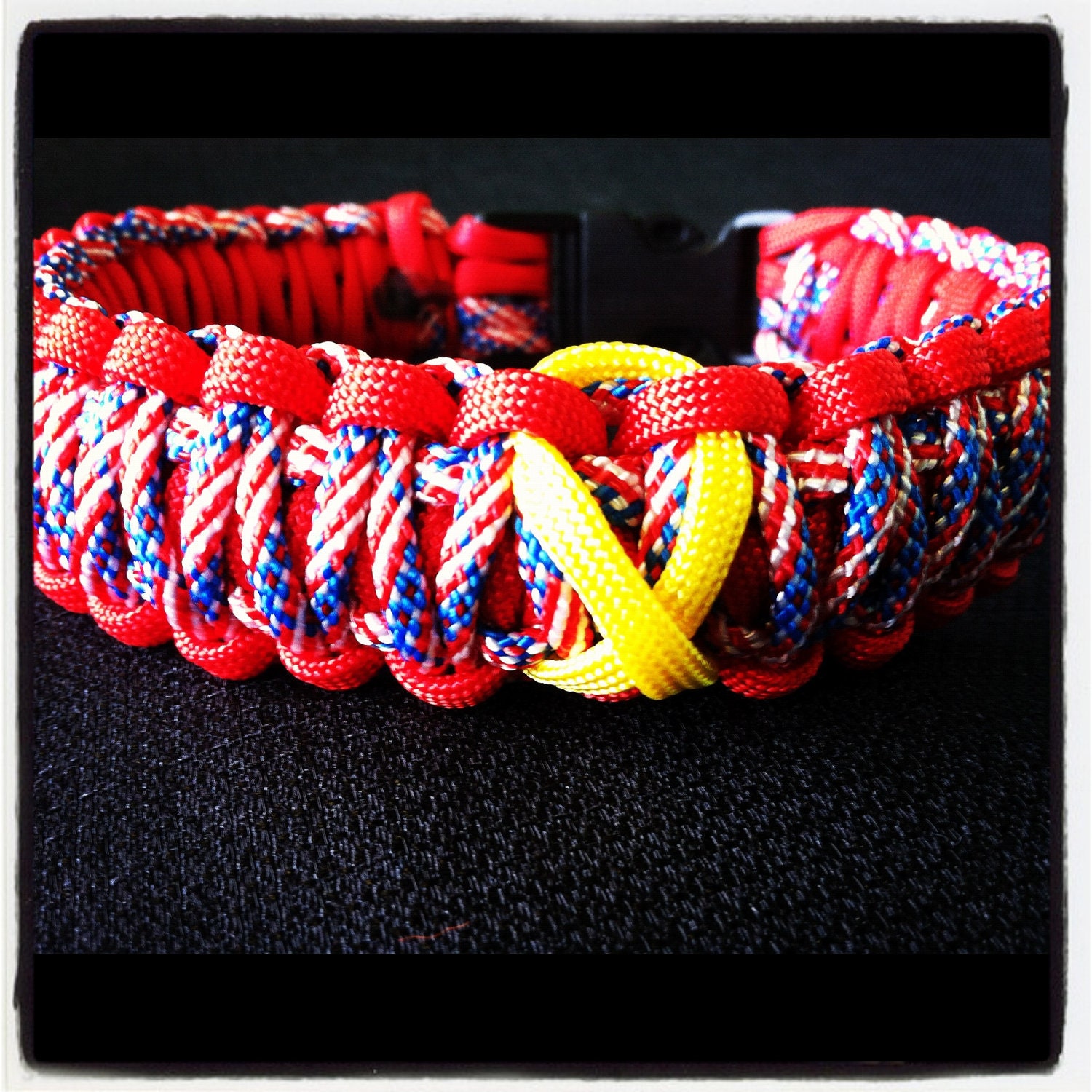Red, White and Blue Camo Paracord Collar (custom size)
