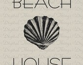 Beach House Sea Shell Seashore Ocean Wall Decor Art Printable Digital Download for Iron on Transfer Fabric Pillows Tea Towels DT1103