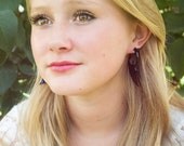 Post Horn Earrings Wings Black Angel Tribal Earrings - Gauges Black Horn - PE003 H