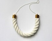 Chain and Rope Necklace - Natural Piping Cord