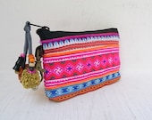 Coin Pouch Bag Purse Hill Tribe Fabric Vintage HMONG Hemp Handmade Thailand (BG290V.X800)