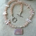 Laguna Agate Pendant - Strawberry Sunstone Pink Biwi Pearl - Elegant Wedding Pink Artisan Heart Necklace Bracelet