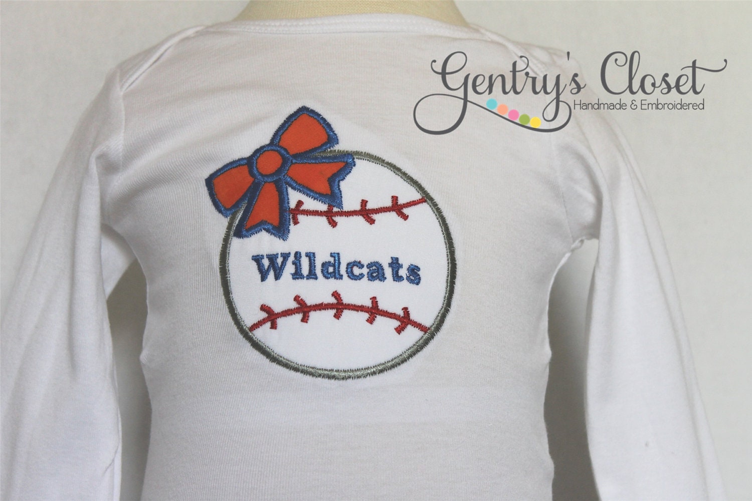 Baseball Shirt or Onesie for Baby Girl - Baseball Outfit with Personalized Name- Embroidered Infant Bodysuit Clothing Shirt. Handmade