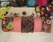 Reversible Infant Arm Pad Handle Cover - Little Birdies with Brown Minky