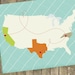 USA Map Love Map Themed Customized Art Print - 11x14 (featured on NBC's IVillage)