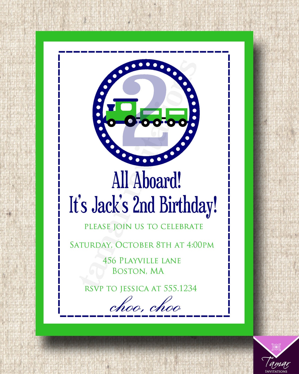 Printable Invitation Birthday or Shower - Choo Choo Train - Choose your Colors Il_570xn