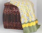 Handmade Shell Pattern Lapaghan Throw - Yellow and Green