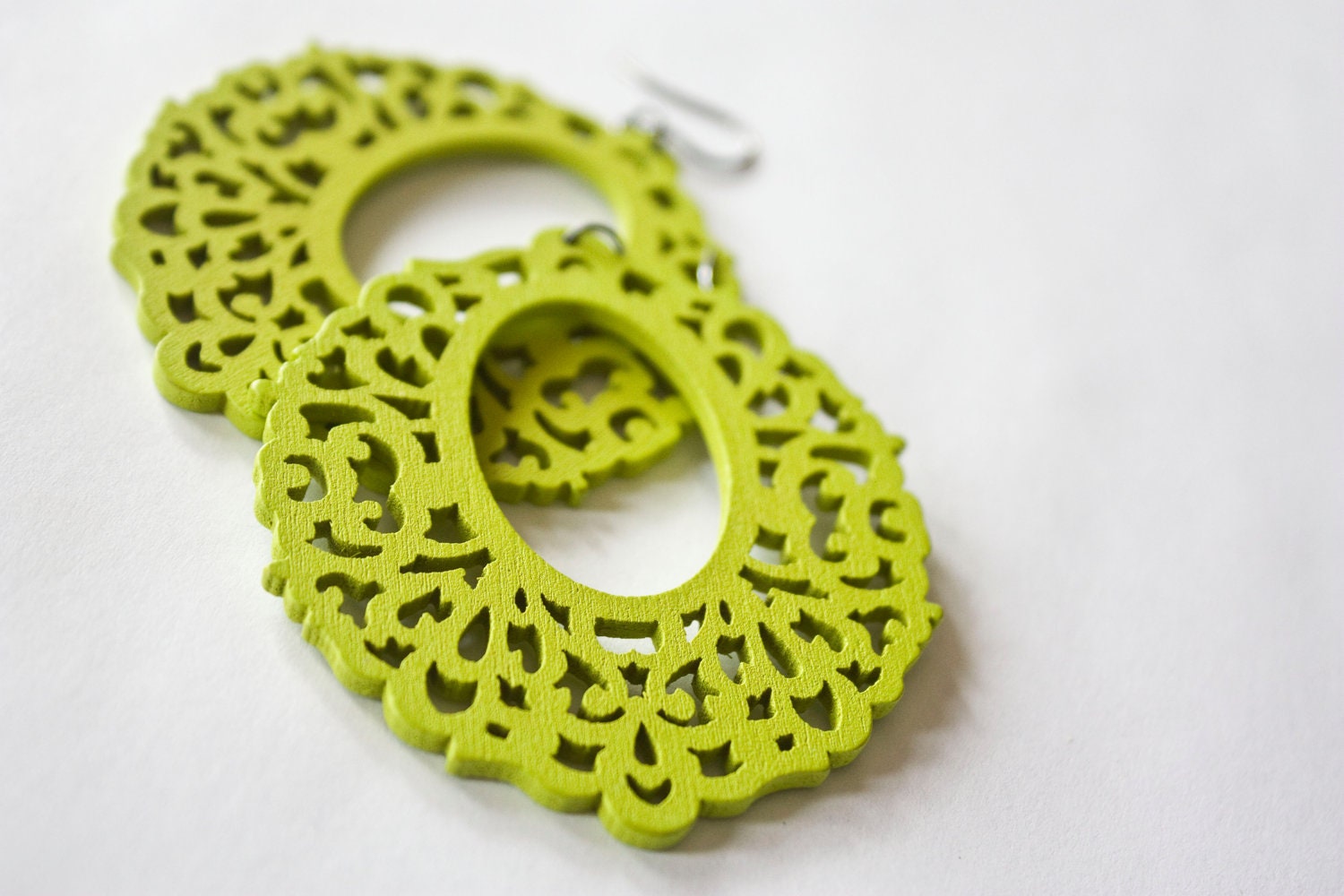 Apple Green Wooden Dangles