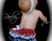 Parley Ray Red White and Blue Patriotic Independence 4th of July Flag Stars Ruffled Diaper Cover/ Baby Bloomers/ Photo Prop