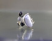 Free Form Pearl Ring - Designer Jewelry - Adjustable from size 2 to size 6 (US Size) Spring Sale